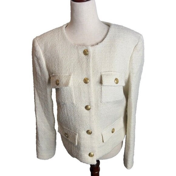 J.Crew $248 Isabelle Lady Jacket in Tweed Natural Size 18 CC271 - Picture 3 of 13